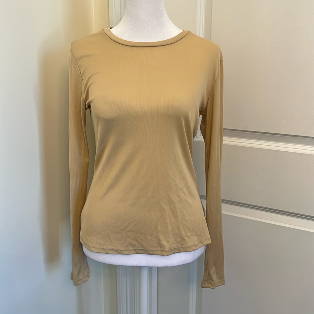 NWT NY&C Beige Long Sleeve Top Women's XS